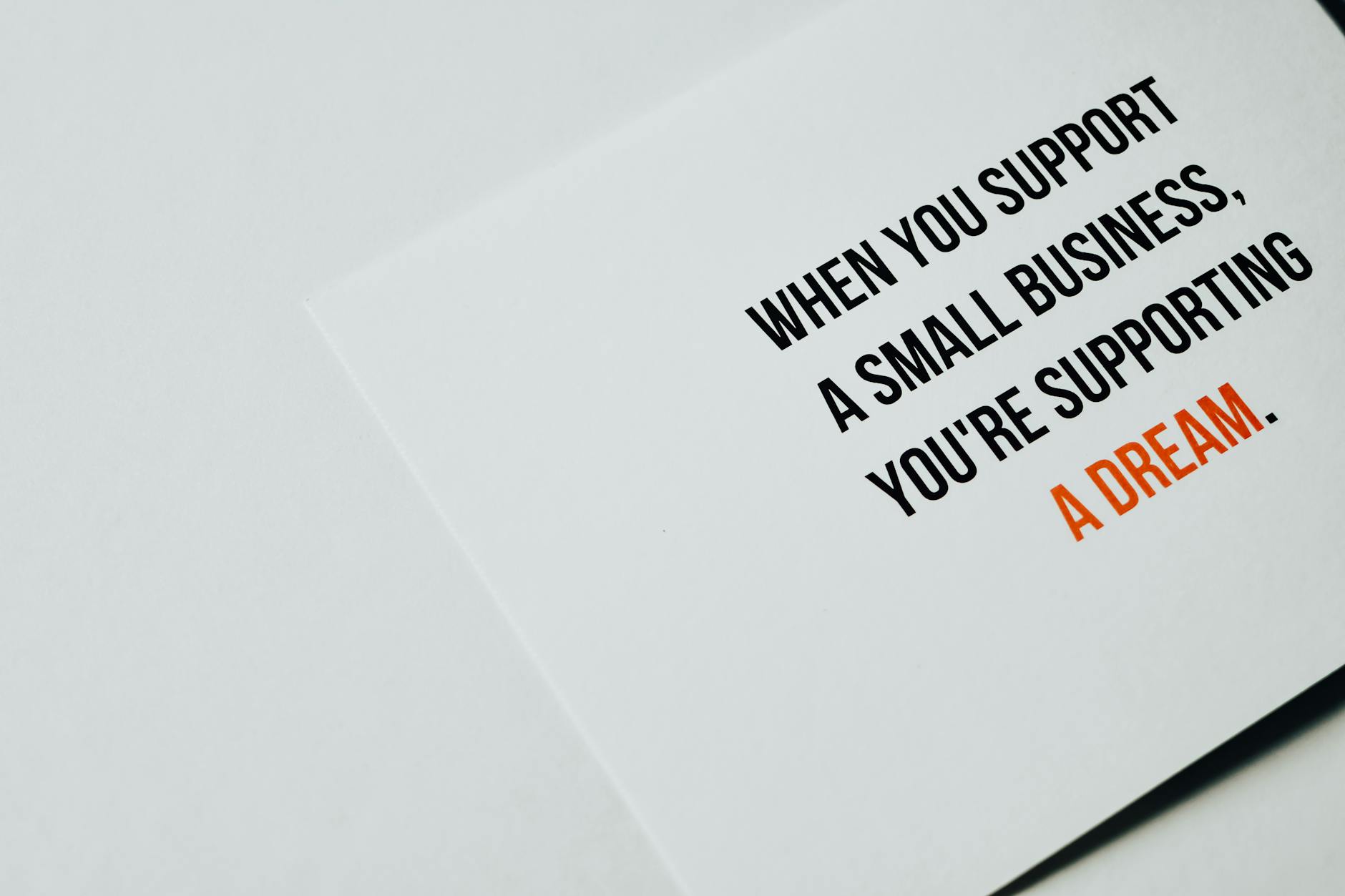 Support small Australian businesses message with motivational text on white background encouraging Google reviews